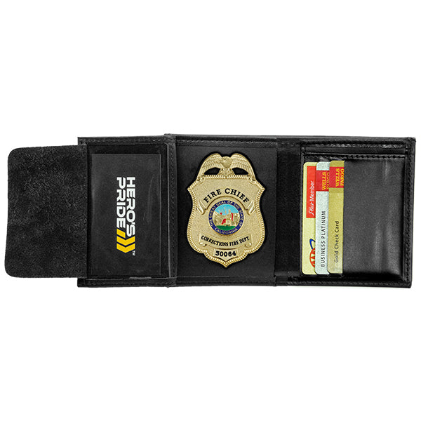 Horizontal Hidden Badge Wallet with ID and Credit Card Slots